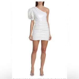 Ronny Kobo Collection White One Shoulder Minidress. Size XS. NWT’S